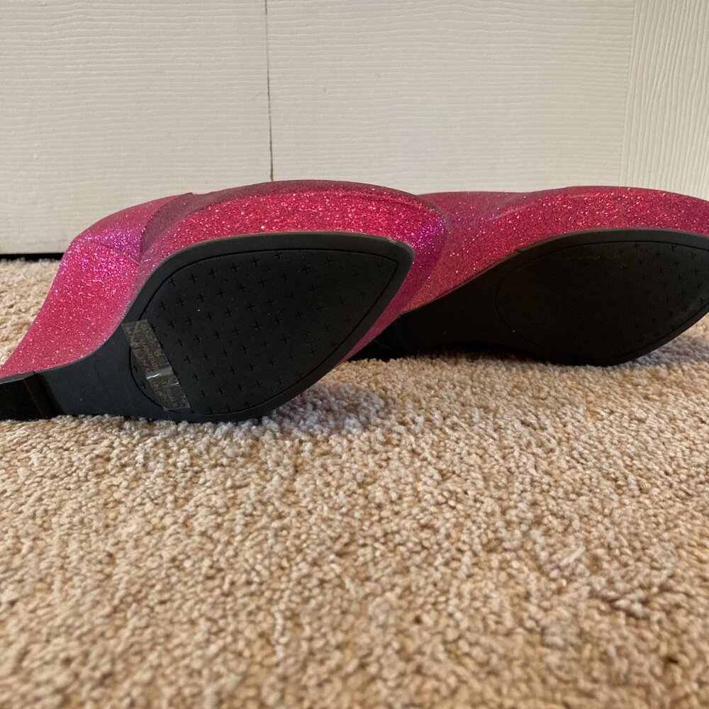 Charlotte Russe hot pink glitter wedges size 8 - Picture 7 of 7